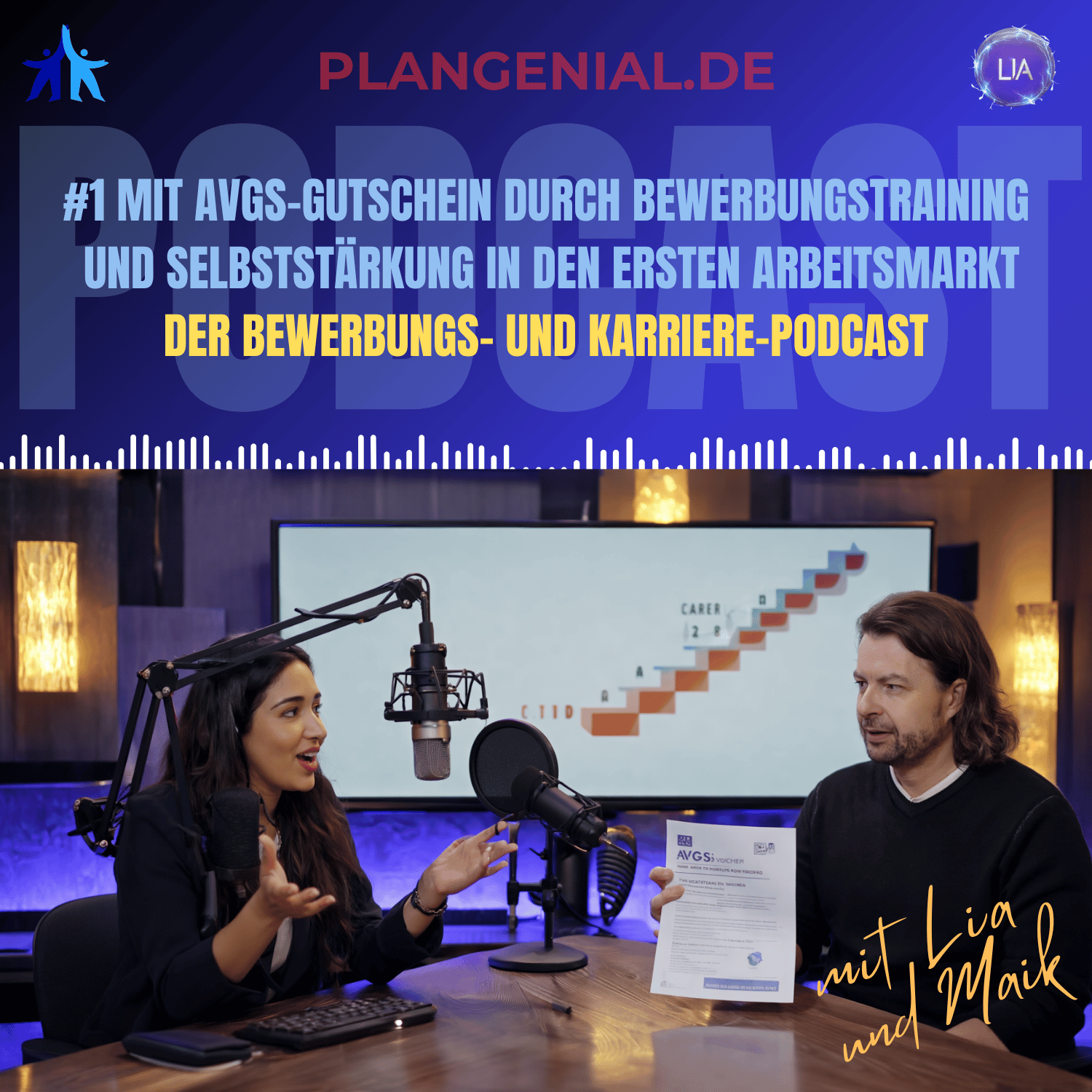 Podcast-Cover Folge 1: Mit AVGS-Gutschein durch Bewerbungstraining und Selbststärkung in den ersten Arbeitsmarkt